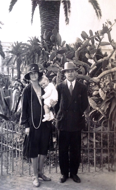 Marjorie with Georges and Eulampe 5 June 1928 France
